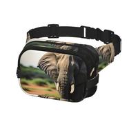African Elephant Print Waist Bag Fanny Packs for Men&Women with Adjustable Belt for Outdoors Workout