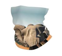 African Elephant Print Windproof Neck Gaiter, Warmer Scarf Breathable Half-Face Mask Ski Mask Unisex For Outdoor