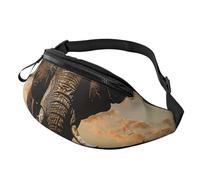 African Elephant Printed Fanny Pack for Men Women Crossbody Waist Bag Pack Bum Bag with Adjustable Strap for Hiking Running Travel Cycling