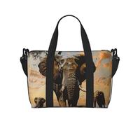 African Elephant Printed Travel Bag Duffle Bag for Men Women, Large Water Resistant Gym Bag Weekend Holdall Bag with Shoulder Strap