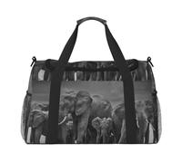 African Elephant Printed Travel Duffel Bag, Large Capacity Hand Luggage Foldable Carry On Bag for Flight Travel Sports