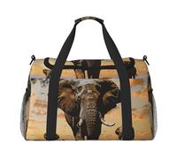 African Elephant Printed Travel Duffle Bag for Men Women Large Sport Gym Bag Handbag with Shoulder Strap for Travel Weekend Fishing Hunting