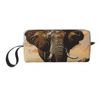 African Elephant Printed Travel Makeup Bag Portable Cosmetic Bag Makeup Case Toiletry Handbag Organiser for Women