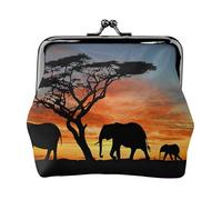 African Elephant Printing Lightweight Coin Purse, Minimalist Wallet for Coffee Runs and Local Outings