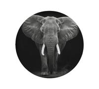 African Elephant Round Placemats Set of 1, Elephant Pattern Place Mats for Plates Dishes Non-Slip Washable Table Mats for Home Kitchen Dining Table