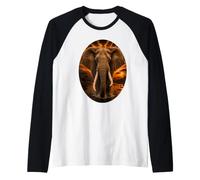 African Elephant Safari Sunset Nature Elephant Lover Raglan Baseball Tee