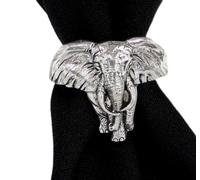 African Elephant Scarf Ring, English Pewter, Handmade in Great Britain (ba-F)