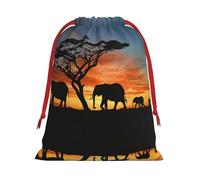 African Elephant Ultra Soft Velvet Gift Bag, Comfortable To The Touch, Reusable