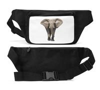 African Elephant Wild Animal Art Unisex Waist Bag Black