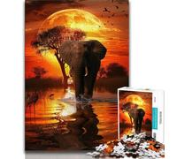 African Elephants 1000 Piece Jigsaw Puzzle for Adults And Teenagers,Educational Toy Funny Family Games Unique Home Decor (38x26cm)