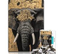 African Elephants 1000 Piece Jigsaw Puzzles for Teenagers Gifts,Staycation Kill Time with Fully Interlocking Randomly Shaped Pieces 50x75cm