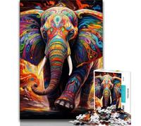 African Elephants 1000 Piece Jigsaw Puzzles for Teenagers,Learning Educational Toys Family Games Unique Birthday And Gifts 50x75cm