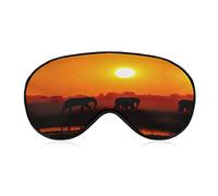 African Elephants at Sunset Sleep Eye Mask Soft Eye Covers Blocking Lights Blindfold with Adjustable Strap for Travel Nap
