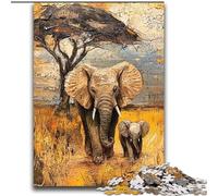 African Elephants JigsawPuzzle 2000 Pieces for Teenagers, Pattern Assembly Deal As Gifts for The Whole Family Suitable for And 14 (70x100cm)