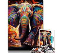 African Elephants Puzzles for Adults And Teenagers,Challenging To Complete But Fun And Humorous Educational Game for Birthday (75x50cm)