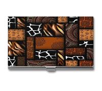 African Ethnic Bohemian Polka Dots Business Card Holder,Slim Professional Card Case, Ideal Business Card Organizer and Gift Card Holder for Men Women