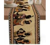 African Ethnic Female Table Runner, Wedding Decor, Tablecloth, Kitchen Table Decoration Home Party Decor (180cm x 33cm, Naraguta)