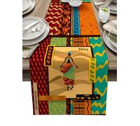 African Ethnic Female Table Runner, Wedding Decor, Tablecloth, Kitchen Table Decoration Home Party Decor (180cm x 33cm, Futa Jallon)
