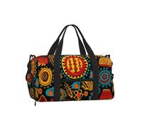 African Ethnic Gym Bag for Men Women, Indian Weekend Travel Duffle Bag with Shoe Compartment,Water-Resistant Sport Overnight Tote Dance Yoga Carry On Holdall