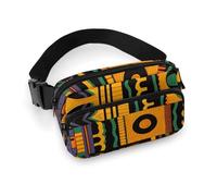 African Ethnic Pattern Fanny Pack for Women Men Waist Bag Belt Bag Adjustable Casual Bag for Travel Sports Hiking, white, 7.9x5.1inches