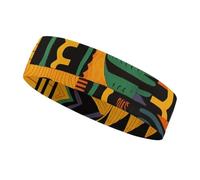 African Ethnic Pattern Headband Moisture Wicking, Breathable Athletic Sweat Bands for Outdoor Sports, Mens Woman Running Hair Bands for Basketball, Tennis, Baseball, Soccer