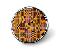 African Ethnic Pattern Lapel Pins Metal Pin Badge Personalized Pinback Button Badges Classic Round Badge Recognition Enamel Lapel Pin for Jackets, Backpacks, Bags