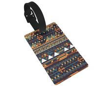 African Ethnic Pattern Luggage Tags for Suitcases, PVC Suitcase Tag with Secure Strap Suitcase Identifier with Privacy Name Card for Travel Bag Tags Personalized Baggage Tag for Women Men