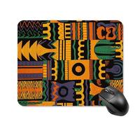 African Ethnic Pattern Mouse Pad Square Laptop Mouse Mat Cute Computer Mousepad Keyboard Pad Non-Slip Desk Pads for Gaming Office Work Home 20 * 25cm