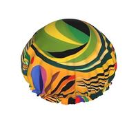African Ethnic Pattern Print Reusable Shower Caps For Women, DoubleHair Cap,Adult Hair Cap For All Hair