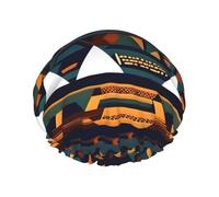 African Ethnic Pattern Print Shower Caps,Double Layers water-resistanted Hair Cap with Elastic and Reusable