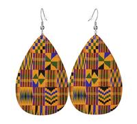 African Ethnic Pattern Print Teardrop Dangle Earrings Elegant Women Fashion Jewelry Valentine'S Festival Wear