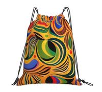 African Ethnic Pattern Print Unisex Pe Bag Lightweight Gym Sack Large Drawstring Backpack For Swim Hiking Gym