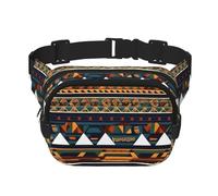 African Ethnic Pattern Print Waist Pack Square Waist Bag Workout Hiking Running Travel Gym Pretty Zipper Fashion