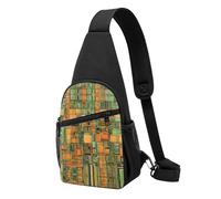 African Ethnic Pattern -Print Waterproof Chest Pack for Hiking & Travel-Adjustable Strap,Lightweight Design with Multiple Pockets.