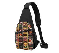 African Ethnic Pattern Printed Chest Bag Sling Bag for Men Women, Outdoor Crossbody Fanny Packs Hiking Chest Packs Sport Daypacks