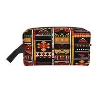 African Ethnic Pattern Printed Makeup Bag Travel Portable Cosmetic Bag Large Capacity Makeup Case Toiletry Handbag Organiser for Women