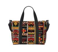 African Ethnic Pattern Printed Travel Bag Duffle Bag for Men Women, Large Water Resistant Gym Bag Weekend Holdall Bag with Shoulder Strap