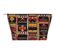 African Ethnic Pattern Printed Travel Makeup Bag Trapeze Cosmetic Bag Makeup Case Toiletry Bag Organiser for Women