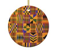 African Ethnic Pattern Printing Christmas Ornaments,Xmax Tree Decorations Decorative Hanging Ornament,Ceramic Gifts Home Decor