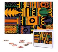 African Ethnic Pattern Puzzles for Adults 1000 Pieces, Wooden Puzzle Personalized Jigsaw Puzzles from Photos, Challenging Puzzle Art Painting Home Decor Birthday Party Gift (29.5" x 19.7")