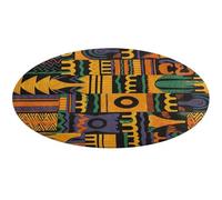 African Ethnic Pattern Round Area Rug Non Slip Backing Doormat Water Absorbent Plush Throw Low-Pile Non-Slip Floor Mat Carpet for Living Room Bedroom Entryway Nursery Room 60 * 60cm