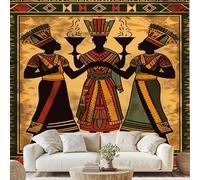 African Ethnic Tribal Theme Self Adhesive Wallpaper Traditional Clothing Wall Stickers 350x256 cm Boho Aztec Photo Wallpaper Non-Woven Murals for Bedroom Living Room Wall Decal wa229k
