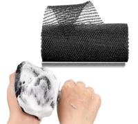 African Exfoliating Net Sponge - Bath & Shower Net Sponges, Back Scrubber Washcloth for Shower, Beauty Skin Cleaning for Shower Spa Massage (Black)
