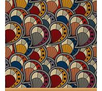 African Fabric by The Yard, Exotic Paisley Geometric Upholstery Fabric for Chairs & Sofa, Tribal Ethnic Design, Waterproof, 3 Yards (L276*W150cm), Burgundy Mustard
