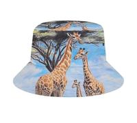 African Family of Giraffes Fashion Bucket Hats Men Women Foldable Cap Sun Hat Summer Travel