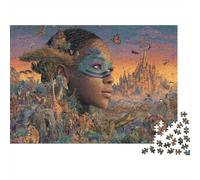 African Fantasy Art 1000 Pieces Eco-Friendly Paper Jigsaw Puzzle Bundle for Senior Enthusiasts, Brain Training Puzzle, Travel Activity, Popular Option 70x50cm/1000pcs