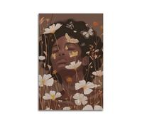 African Female Portrait Afro American Lady Decor African Beauty Wall Painting Black Feminine Abstract Poster Empowered Black Woman Print Canvas Wall Art For Room Decor Poster Decorative Painting Canva