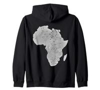 African Fingerprint Map Afrocentric Identity Pride Zip Hoodie