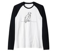 African Fish Eagle Line Art Birdwatcher Raglan Baseball Tee