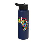 African Flags, Africa Map, African Silhouette, African Pride Stainless Steel Insulated Water Bottle